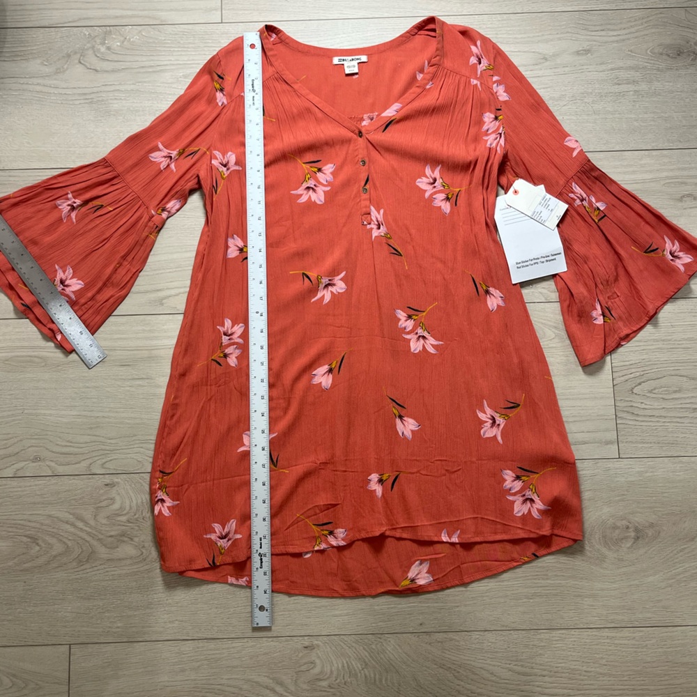 Billabong 2019 Dress/tunic Sunset Fields Color Ember Women’s M New Tags Boho - Picture 3 of 13
